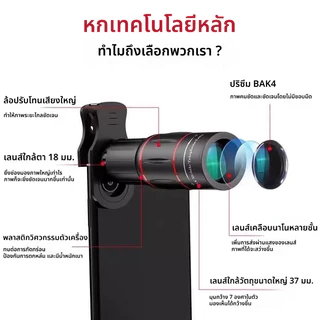 18X 36X 64X เลนส์เทเลโฟโต้ภายนอกสำหรับโทรศัพท์มือถือ กล้องโทรศัพท์มือถือ ความละเอียดสูง ทำให้การถ่ายภาพชัดเจนยิ่งขึ้น