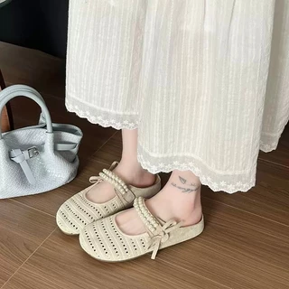 TX51 พร้อมส่งจากไทย รองเท้าคัชชูลูกไม้ ไข่มุกสายหวานห้ามพลาดน่ารักใส่สบายนุ่มนิ่ม