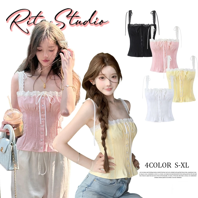 Rita พร้อมส่ง🍒เสื้อครอปท็อปลูกไม้ สีเหลือง ชมพู ขาว ดำ สไตล์วินเทจ คอสแควร์ ผ้าปักรีด คอสตูมสาวสวย ใส่สบาย