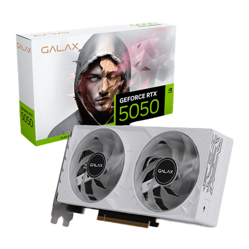 VGA GALAX RTX 5050 1-CLICK OC WHITE 8GB GDDR6 128BIT สีขาว ของใหม่