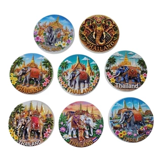 JAแม่เหล็กติดตู้เย็นช้างไทยแลนด์ เรซิ่น 3D ลายช้างมงคล Thailand Souvenir