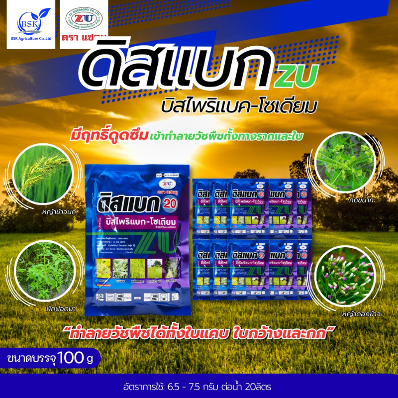 ดิสแบก (บิสไพริแบก-โซเดียม) 20% ขนาด 100 กรัม (บ.แซดยู)