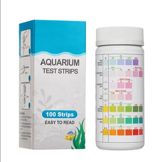 100 ชิ้น 6 IN1 Aquarium pH Detector Test Strip Tester ไนไตรท์ไนเตรตคลอโรคาร์บอเนตรวมความแข็งอัลคาไลเหมาะสำหรับถังน้ำ