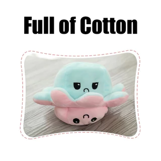 ตุ๊กตาปลาหมึกมหัศจรรย์ สูง 20 ซม. พลิกด้านสลับสีได้ Reversible Octopus ของเล่นคลายเครียด