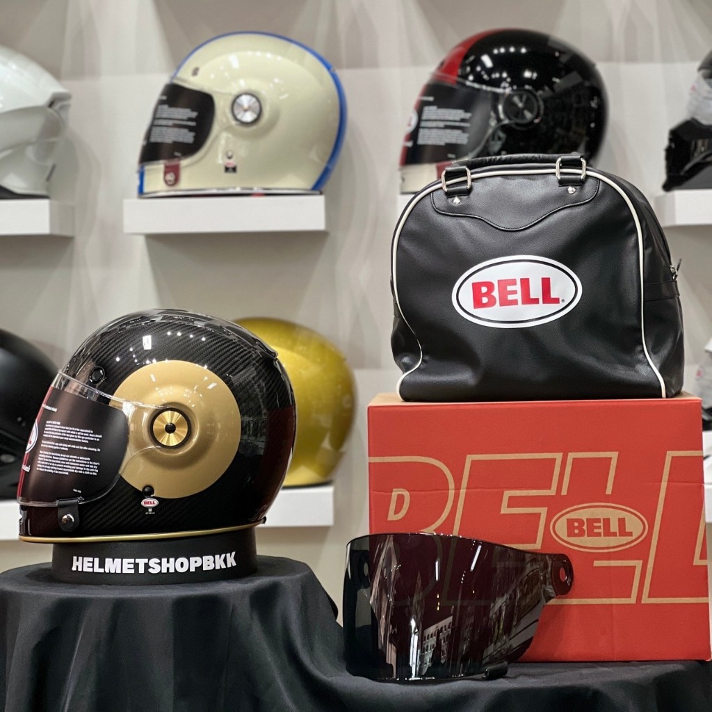 หมวกกันน็อคเต็มใบคลาสสิคคาร์บอน BELL BULLITT CARBON TT GLOSS BLACK GOLD