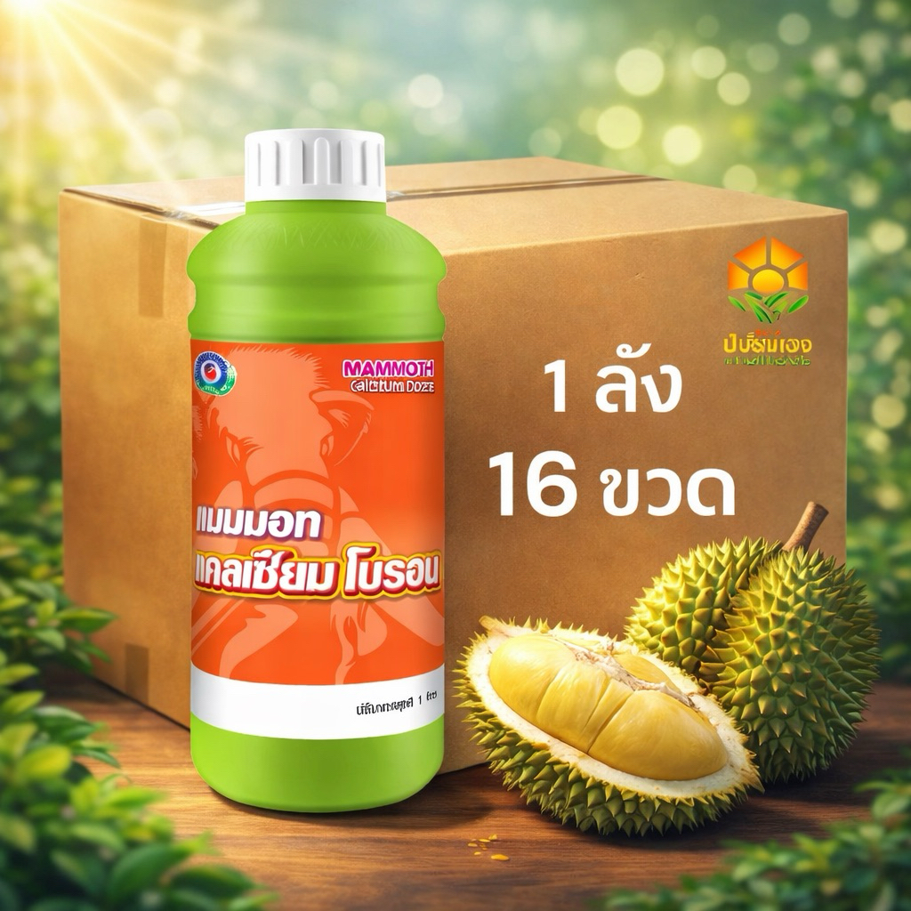 (ยกลัง 16 ขวด)แมมมอท แคลเซียมโบรอน 1 ลิตร เทพวัฒนาตราปลาคู่ แคลเซียม 10% โบรอน 1% สูตรคีเลต น้ำใสผสมง่าย ลดการหลุดร่วง