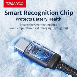 TRANYOO S20 สายชาร์จเร็ว ดีไซน์สายถักทนทานกันสึกหรอ ชิปอัจฉริยะป้องกันความร้อนอัตโนมัติ รองรับทั้ง ไอโฟน และ แอนดรอยด์