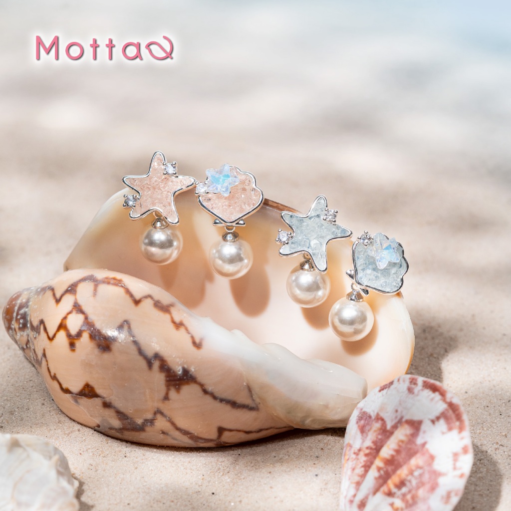 Motta Inner Pearl Collection ต่างหูติดหูชุบทองคำขาว ดีไซน์ไขมุก เรียบหรูดูแพง