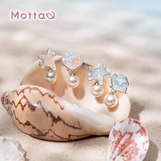 Motta Inner Pearl Collection ต่างหูติดหูชุบทองคำขาว ดีไซน์ไข…