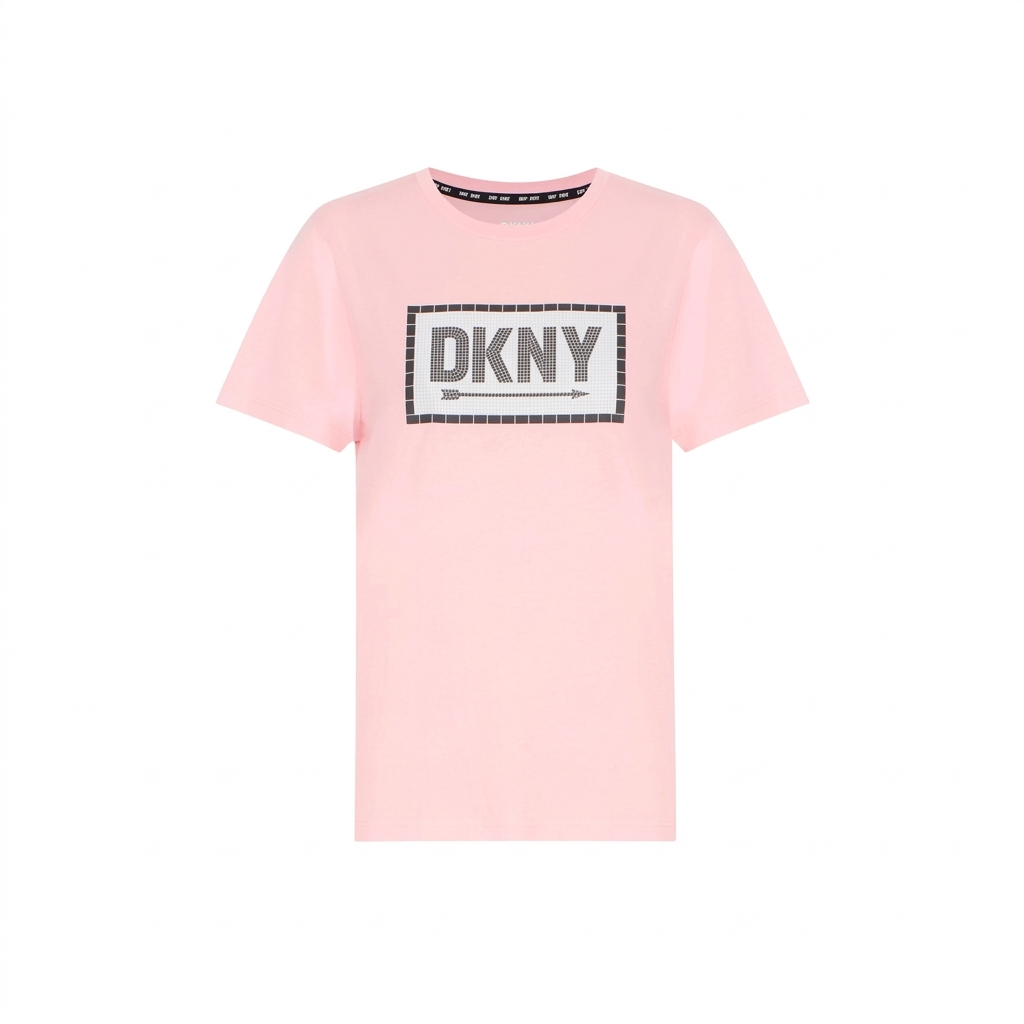 [ สินค้ามือสอง สภาพใหม่มาก ] DKNY Sport เสื้อยืดคอกลมผู้หญิง รุ่น Subway Tile Graphic Tee Code: DP4T