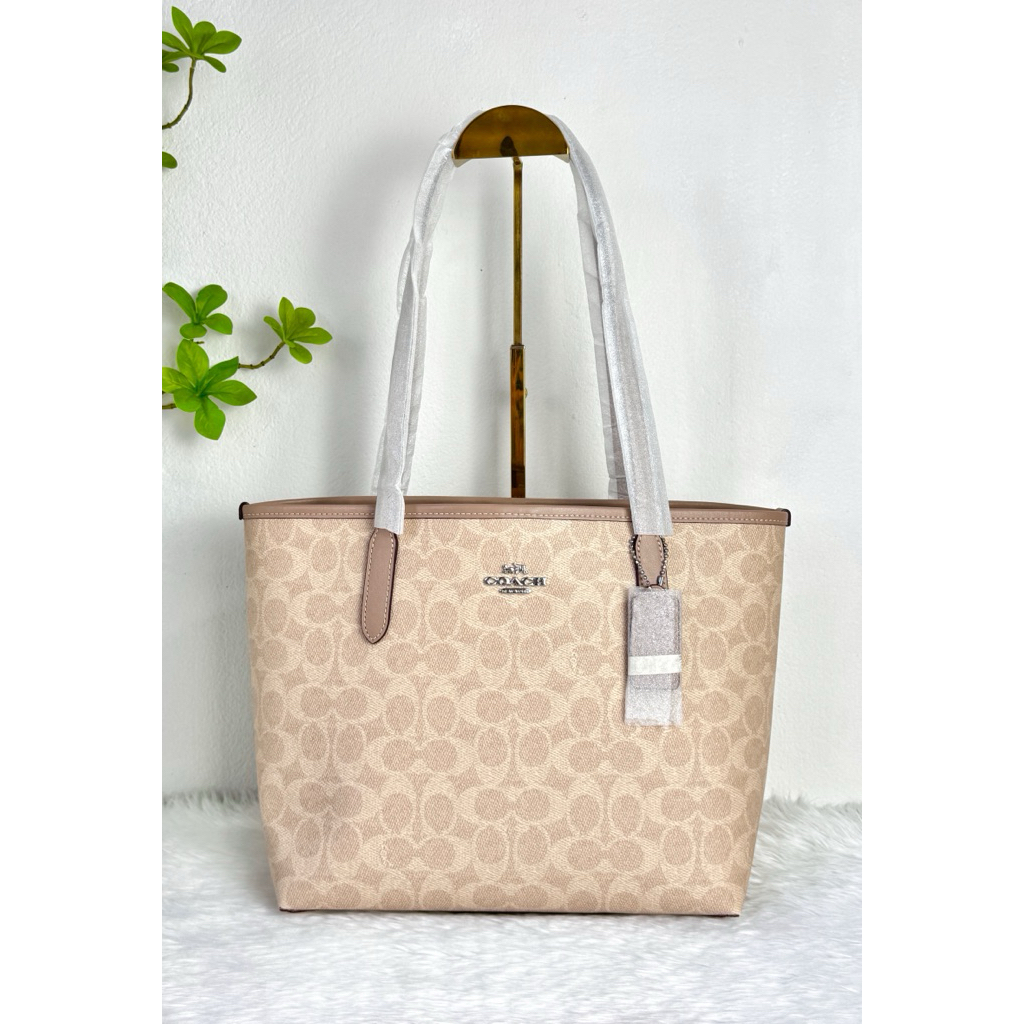 Coach Medium City Tote Bag Sand Taupe