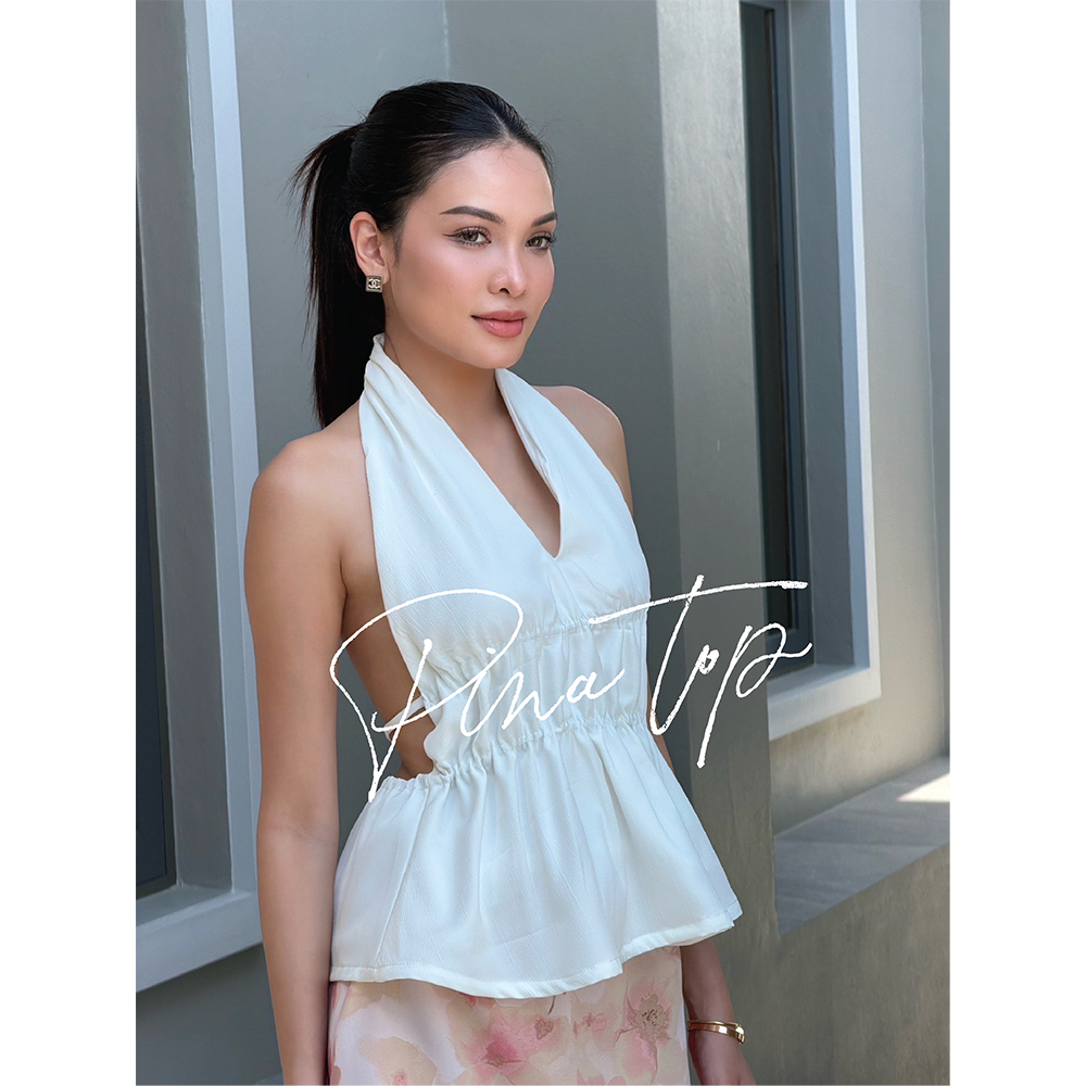 SEASON STUDIO - PINA TOP / เสื้อคล้องคอ ผูกหลัง ผ้าซิน ราคาถูก Shopee Lazada