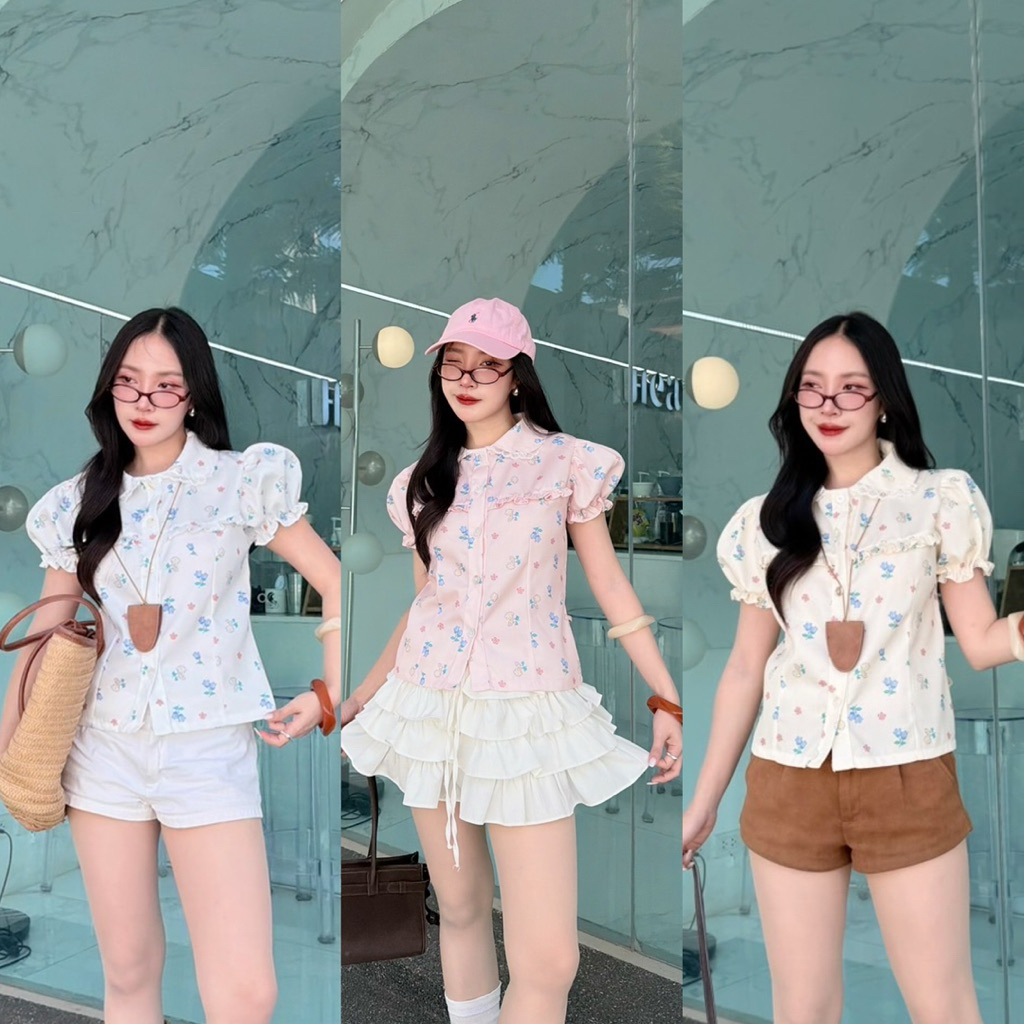 Cookies bear เสื้อเชิ้ตแขนตุ๊กตา ผ้ายีนส์ 🎃