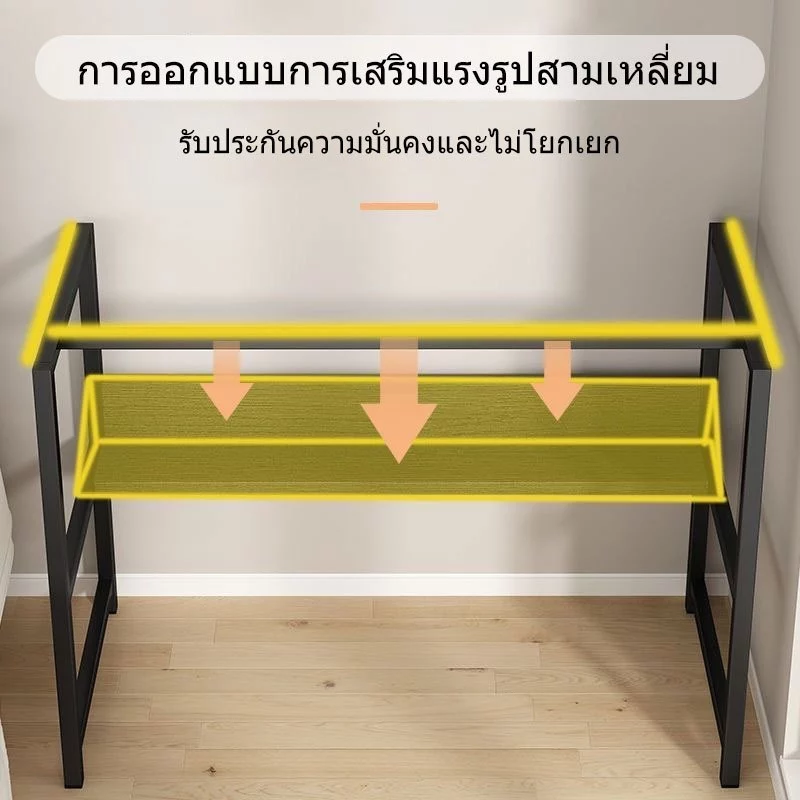 โต๊ะเรียนไม้สีขาว โต๊ะคอมมินิมอลขนาดเล็ก thumbnail 7