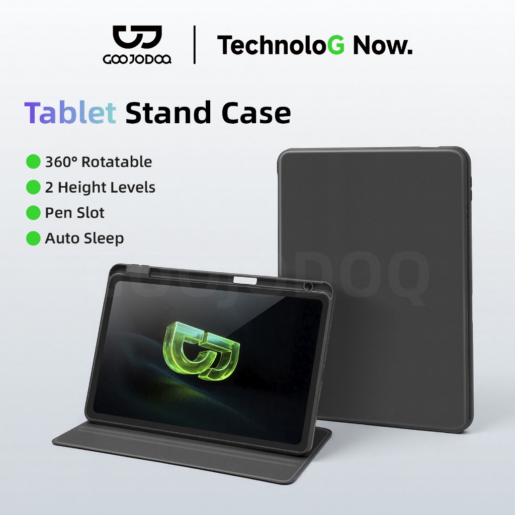GOOJODOQ Tablet Stand Case for Xiaomi 5/5pro 6/6pro 7/7pro/8 Two Height Levels 720°Rotatable Auto Sleep