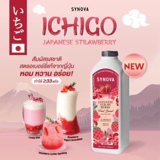 น้ำผลไม้เข้มข้น SYNOVA : ซอสสตรอเบอร์รี่ญี่ปุ่นเข้มข้น Japanese Strawberry Fruit Based Preparation (Btl-1 L.)