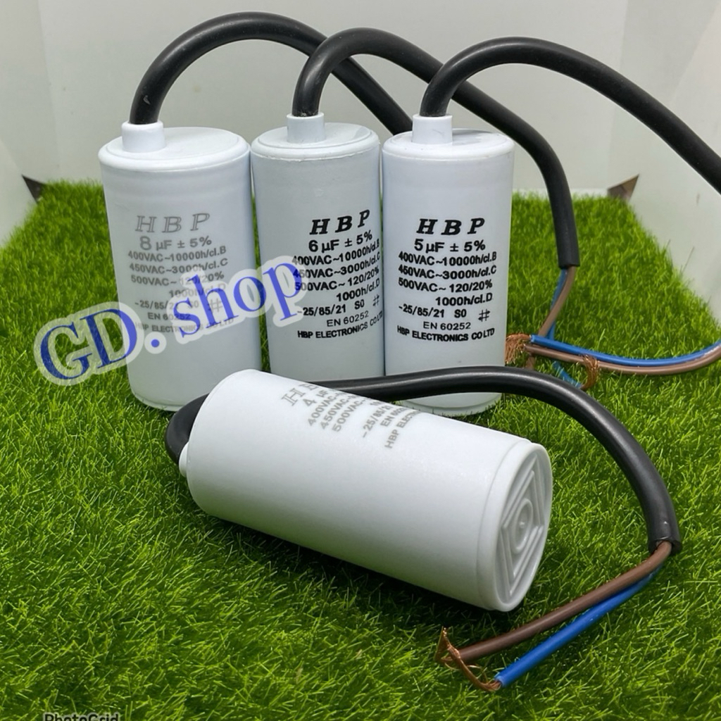 4uf 5uf 6uf 8uf 10uf Capacitor คาปาซิเตอร์ แคปสตาร์ท แคปรัน แบบสาย 450VAC