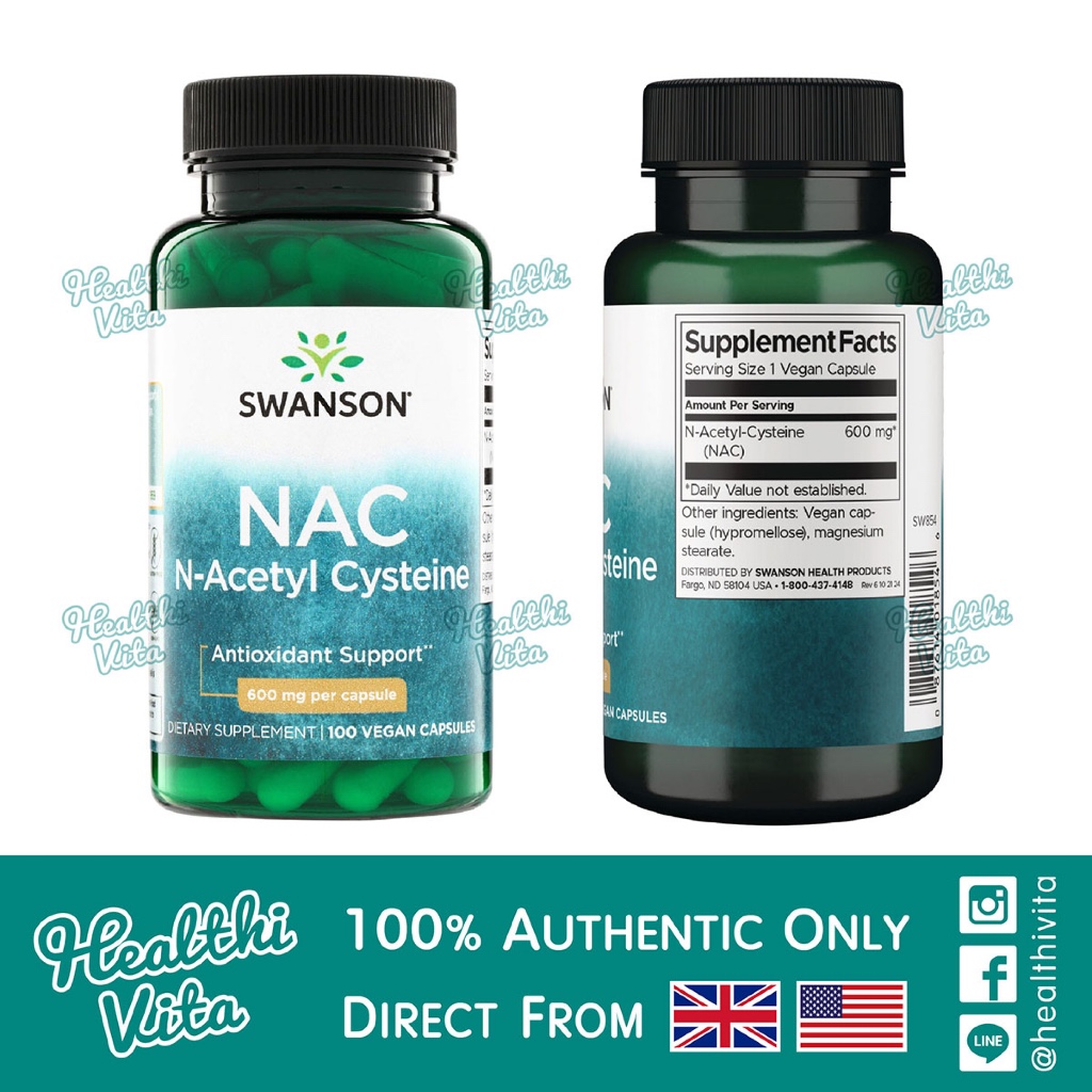 NAC N-Acetyl Cysteine 600mg/100caps ❌EXP 03/28