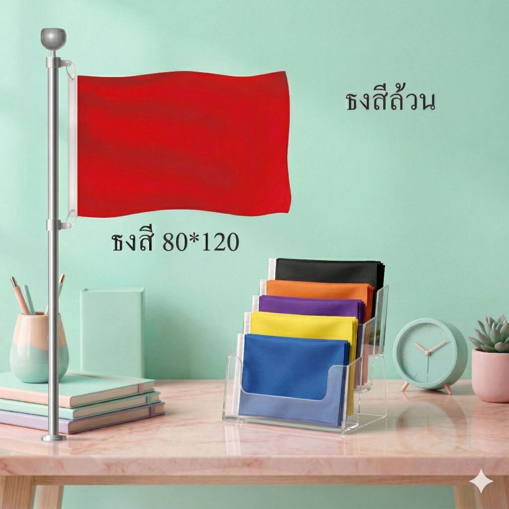 ธงกีฬาสี 80x120ซม. มีสีอ่อนสีเข้ม พร้อมส่ง