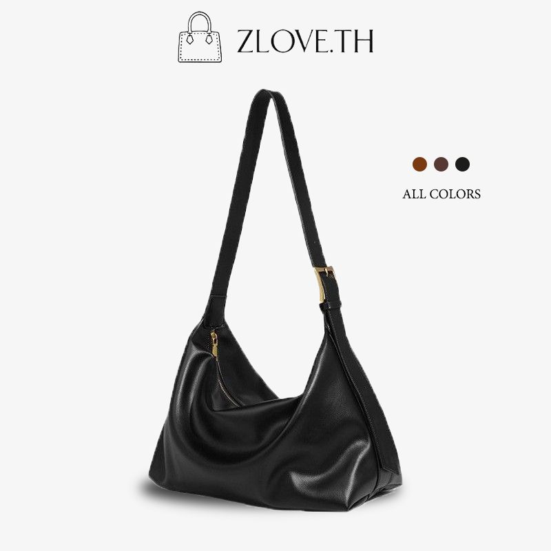 ZLOVE กระเป๋าใบใหญ่สะพายไหล่ กระเป๋าสำหรับผู้หญิง ทำจาก PU หนังนิ่ม จุของได้เยอะ มี 3 สี ดำ น้ำตาล เทา