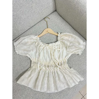 เสื้อแขนตุ๊ก(J59)ผูกโบว์ ผ้าบางมีซับตรงอก