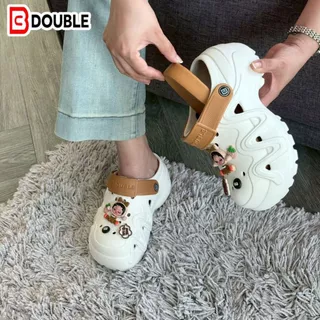 รองเท้าแตะหัวรังนกส้นหนา BB DOUBLE ลายการ์ตูนคิวท์ สวมใส่สบายๆ กันลื่น ใส่ไปเที่ยวทะเล/ในบ้านได้หลายสี