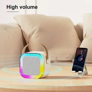 แบบพกพา Mini K12 ลำโพงบลูทูธไมโครโฟนคู่รองรับ USB/TF/AUX ลำโพงบลูทูธแบบพกพา ขนาดพอดี แสงไฟสวยงาม