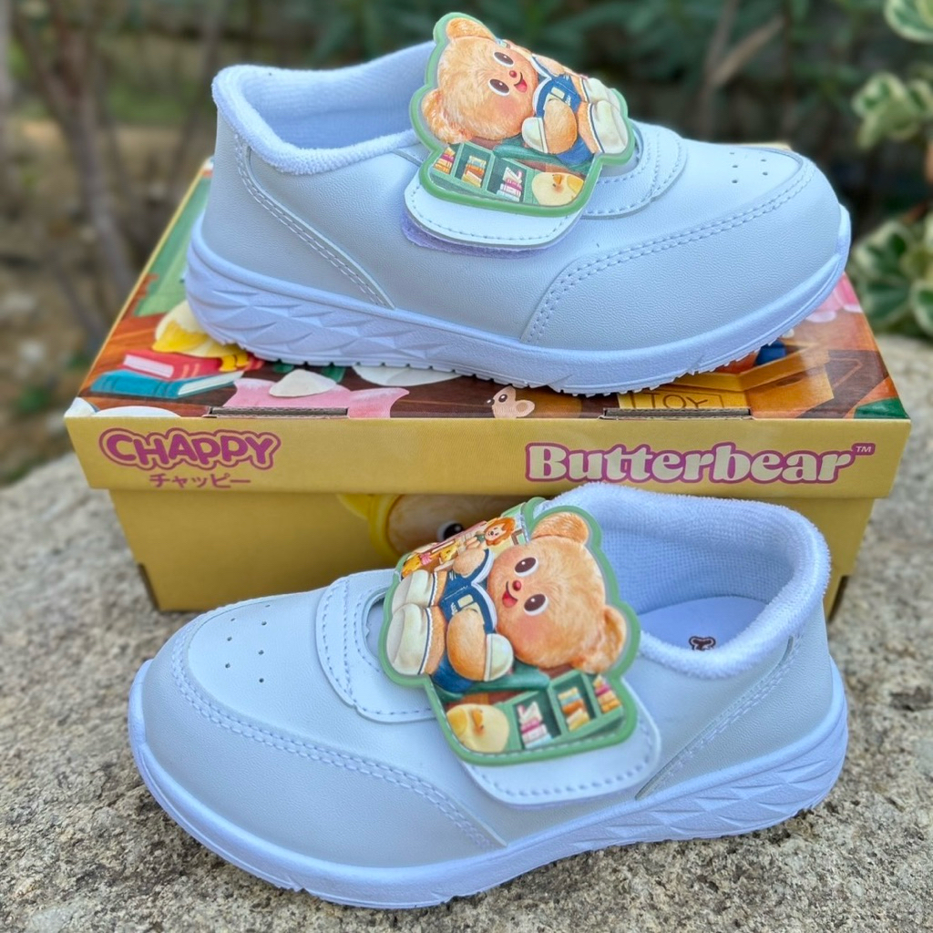 💦พร้อมส่ง💦 CHAPPY ลิขสิทธ์แท้ รุ่นเทป BBC-2 มีไฟกระพริบ หมีเนย รองเท้านักเรียนหญิง รองเท้าผ้าใบ พละ อนุบาล มี 25 ถึง 33