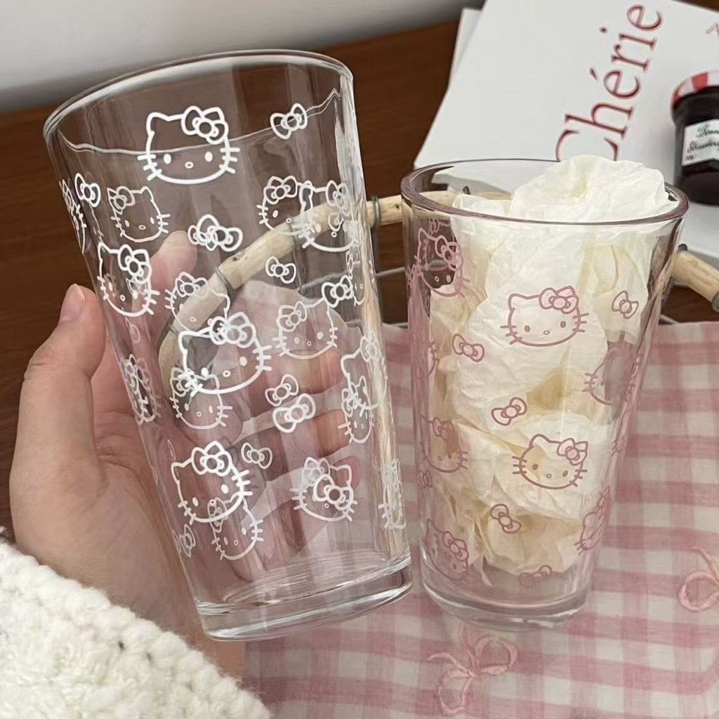 พร้อมส่ง 🐱แก้วใส ลายคิดตี้ 🫧