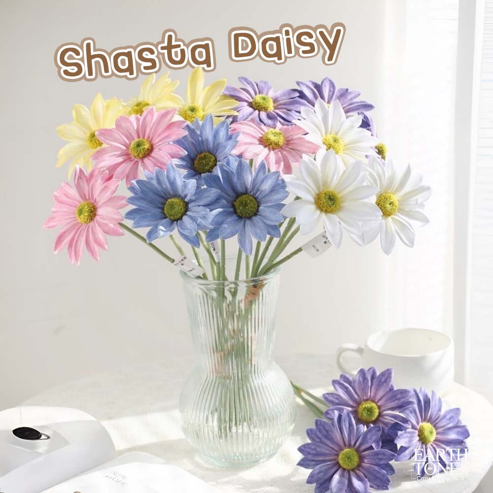 ดอกเดซี่ ดอกใหญ่ 10cm🌼 Daisy สีละมุนมาก พร็อพถ่ายรูป ตกแต่งบ้าน มินิมอล สไตล์เกาหลี ยาว 38 ซม. ดอกไม้ประดิษฐ์