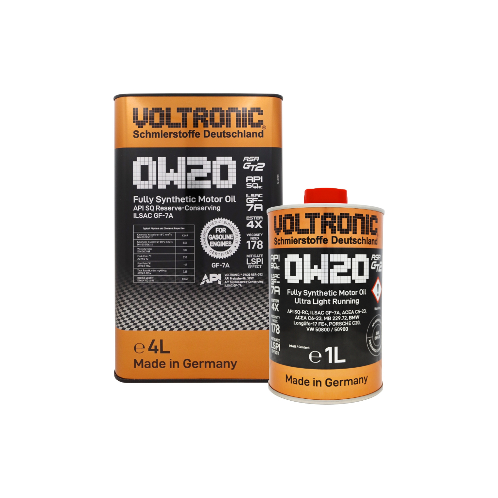 VOLTRONIC ® 0W20 RSR-GT2 FULLY SYNTHETIC API SQ