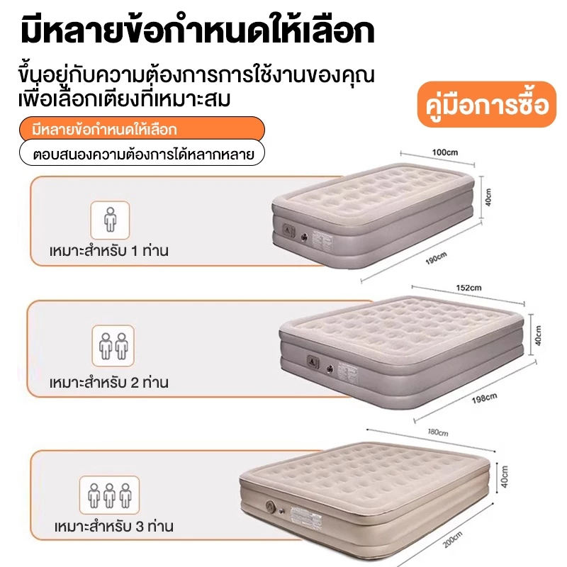 ที่นอนลมพองอัตโนมัติ Acora พร้อมปั๊มในตัว แคมป์ปิ้ง PVC 40 ซม thumbnail 8