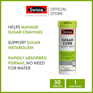 Swisse Ultiboost Sugar Curb Smart Melt 30 เม็ด ช่วยดูแลสมดุลน้ำตาลอย่างอ่อนโยน (EXP:01 2027)