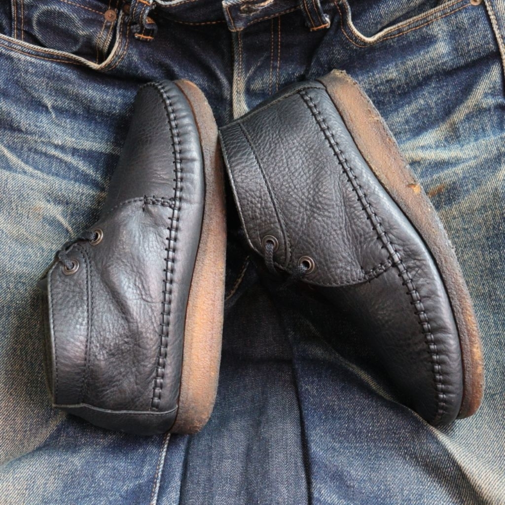Clarks Originals Luger Brick | หนังสีดำ | Wallabee x Desert Trek Hybrid | Crepe Sole แท้