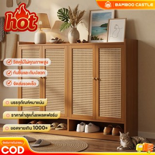 🐼 ตู้เก็บรองเท้า ตู้รองเท้า ชั้นวางรองเท้า ตู้รองเท้าไม้ หลา…