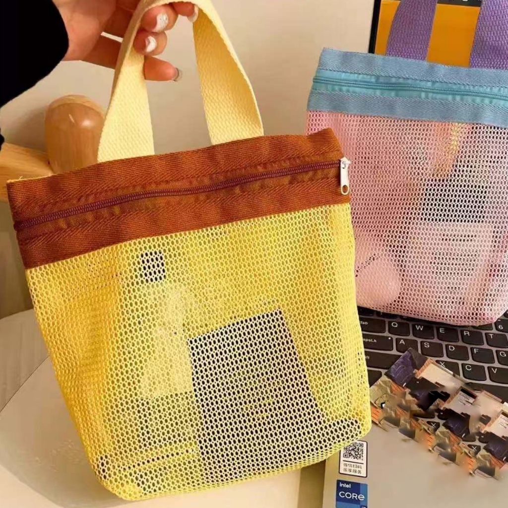[พร้อมส่ง] กระเป๋าถือแบบใสใส่ของ ชายหาด Bath Tote Bag  PVC Jelly แต่งการ์ตูน