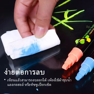 Chokdee ปากกาชอล์คน้ำ 8 สี ชอล์คมาร์คเกอร์ Chalk Marker ปากกาเพ้นท์ ไร้ฝุ่น ลบได้