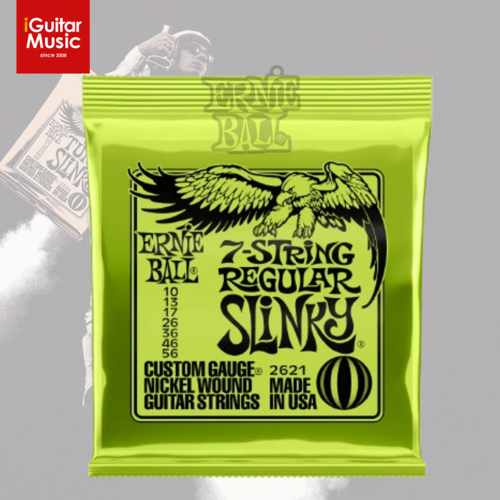 [ของแท้ 100%] สายกีตาร์ไฟฟ้า 7 สาย เบอร์ 10-56 ERNIE BALL® Regular Slinky 7-String Nickel Wound