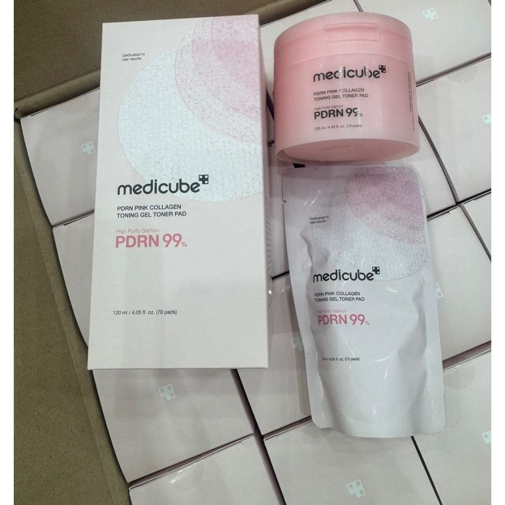 Medicube แผ่นโทนเนอร์เจล PDRN คอลลาเจน สำหรับผิวกระจ่างใส