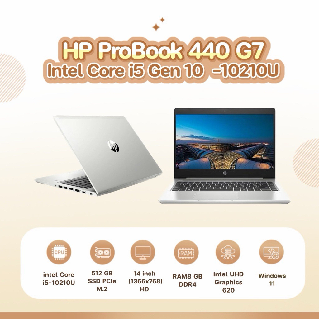 โน๊ตบุ๊ค HP ProBook 440 G7 I5 gen10 ram8 ssd512สินค้าพร้อมส่ง