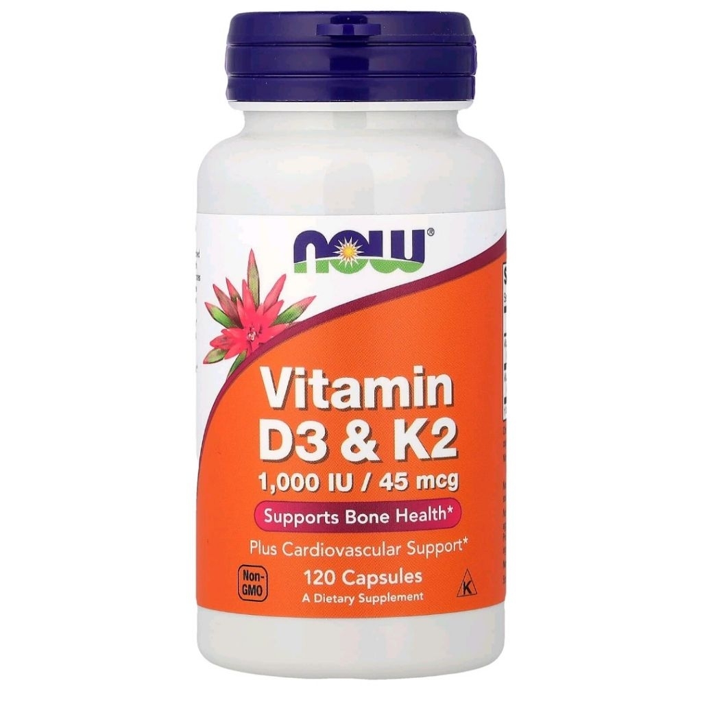 NOW Foods, Vitamin D3 & K2, 120 Capsules