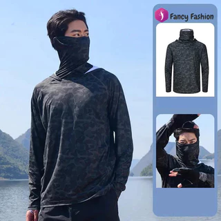 Fancy Fashion UPF50+ เสื้อแจ็คเก็ตกันแดดแขนยาวมีฮู้ดสำหรับผู้ชาย เนื้อผ้าระบายอากาศได้ดี