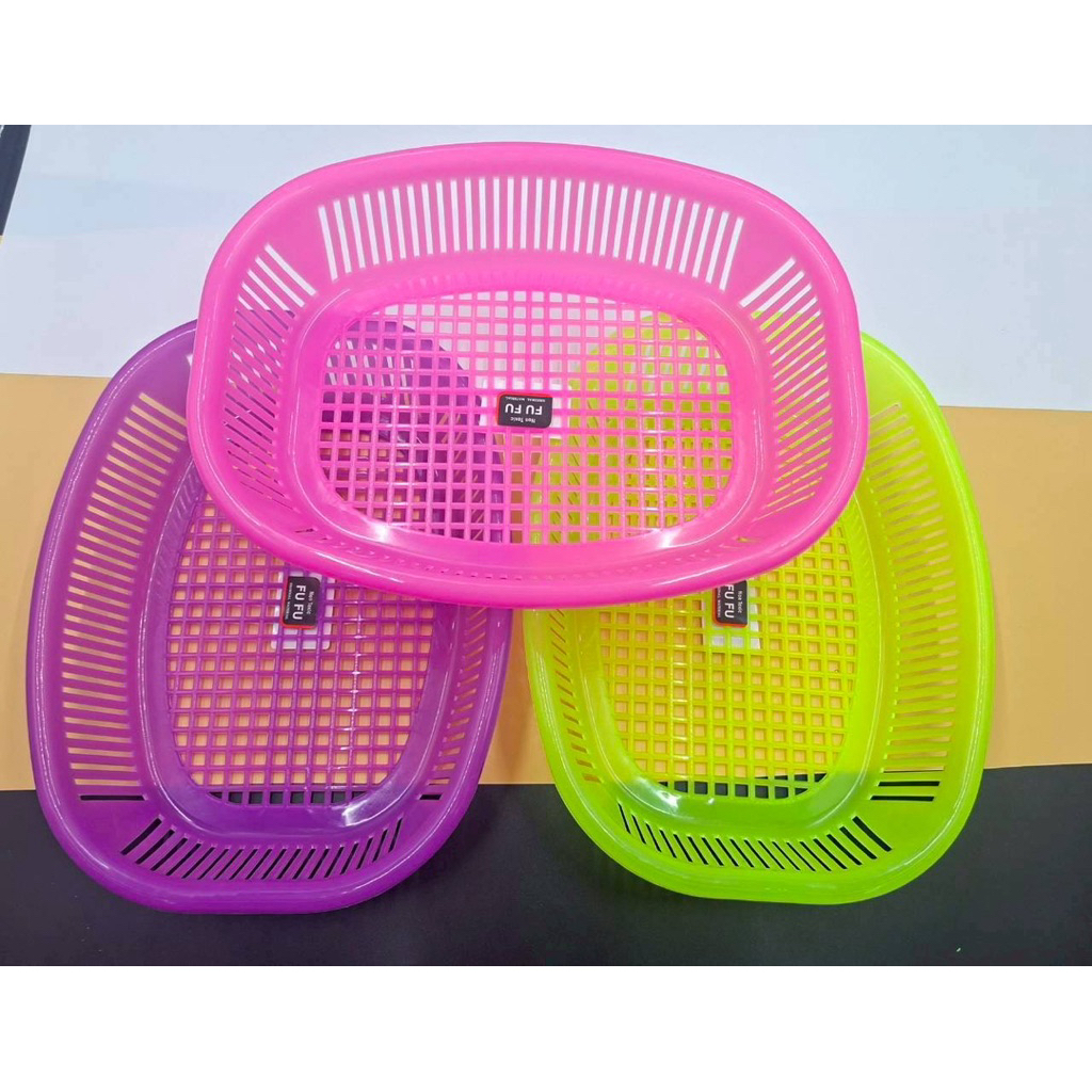 (จำนวน 12 ชิ้น) No.1690 ตะกร้า  ตะกร้าวงรี  ขนาด 22x29 ซม คละสีในโหล ได้ทั้งหมด 12 ชิ้น