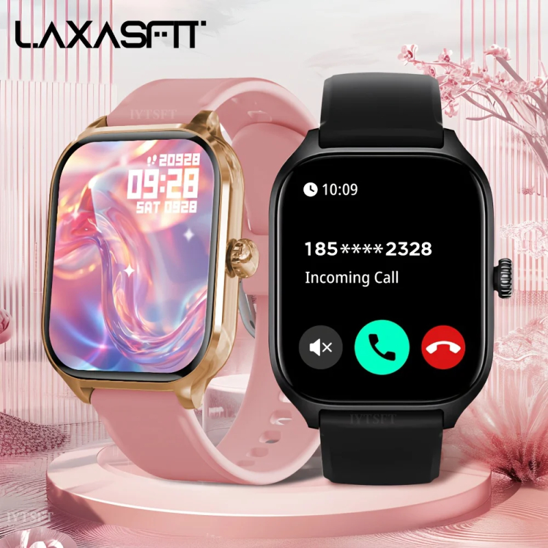 LAXASFIT 2026 New Women's Smart Watch 2.01 Full Touchscreen Bluetooth Call Heart Rate Monitor Sports