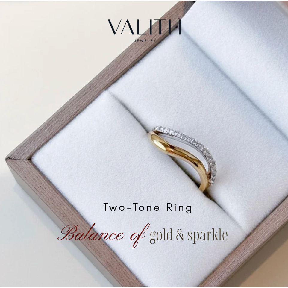 VALITH - two tone ring lab grown diamonds