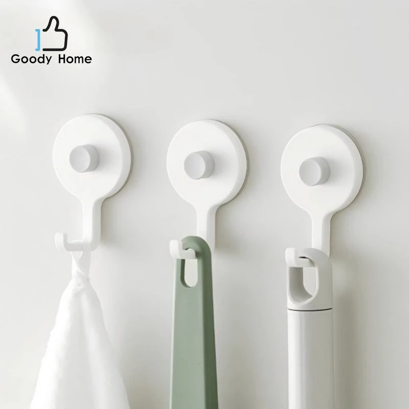 Goody Home ตะขอติดผนัง พร้องสติ๊กเกอร์กาวไม่ต้องเจาะผนัง 1กล่องบรรจุ 2 ชิ้น
