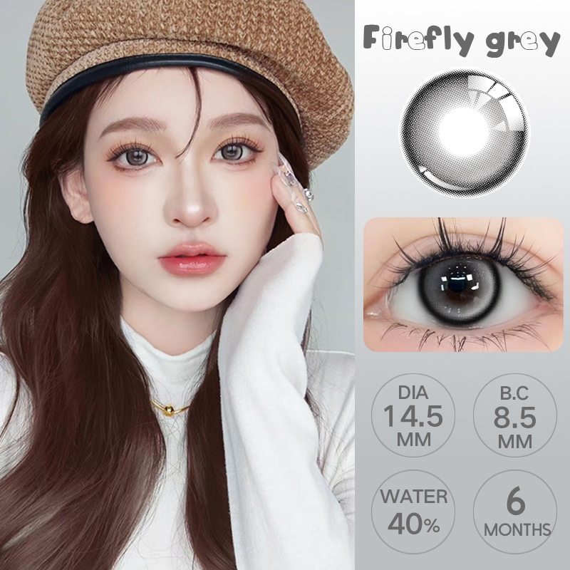 【กล่องฟรี】Yilala คอนแทคเลนส์ สายตาสั้น 14.5 มม. 0.00~-450สีดำ สีฟ้า สีเทา สีน้ําตาล 2 ชิ้น