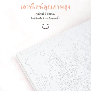 Chokdee ชุดระบายสีตามตัวเลข 30*40ซม [มีเฟรม] ภาพวาดตกแต่งอะคริลิก พร้อมสีและพู่กัน ของขวัญ DIY