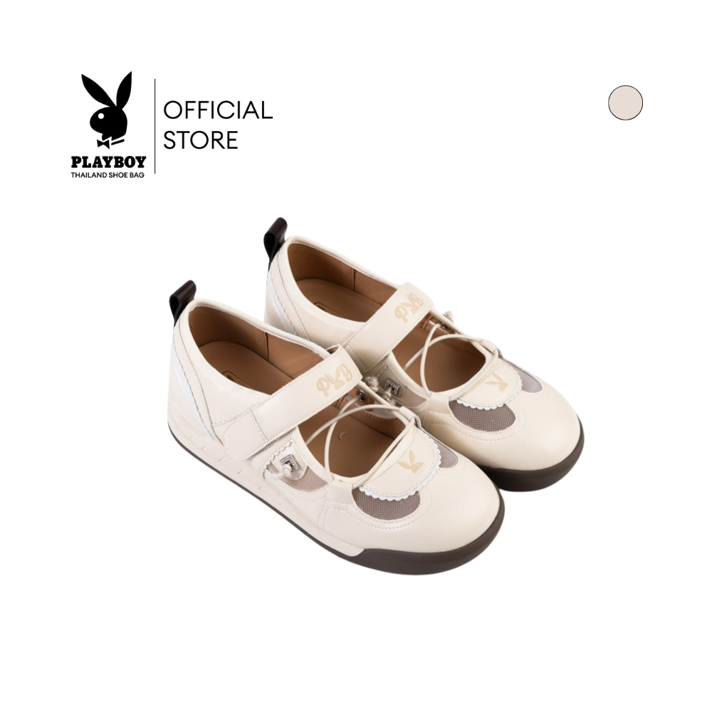 Playboy รุ่น Bibi Ballet Sneakers รองเท้าทรงบัลเล่ต์ รหัส ST-H262C1253  สี Creamy Choco
