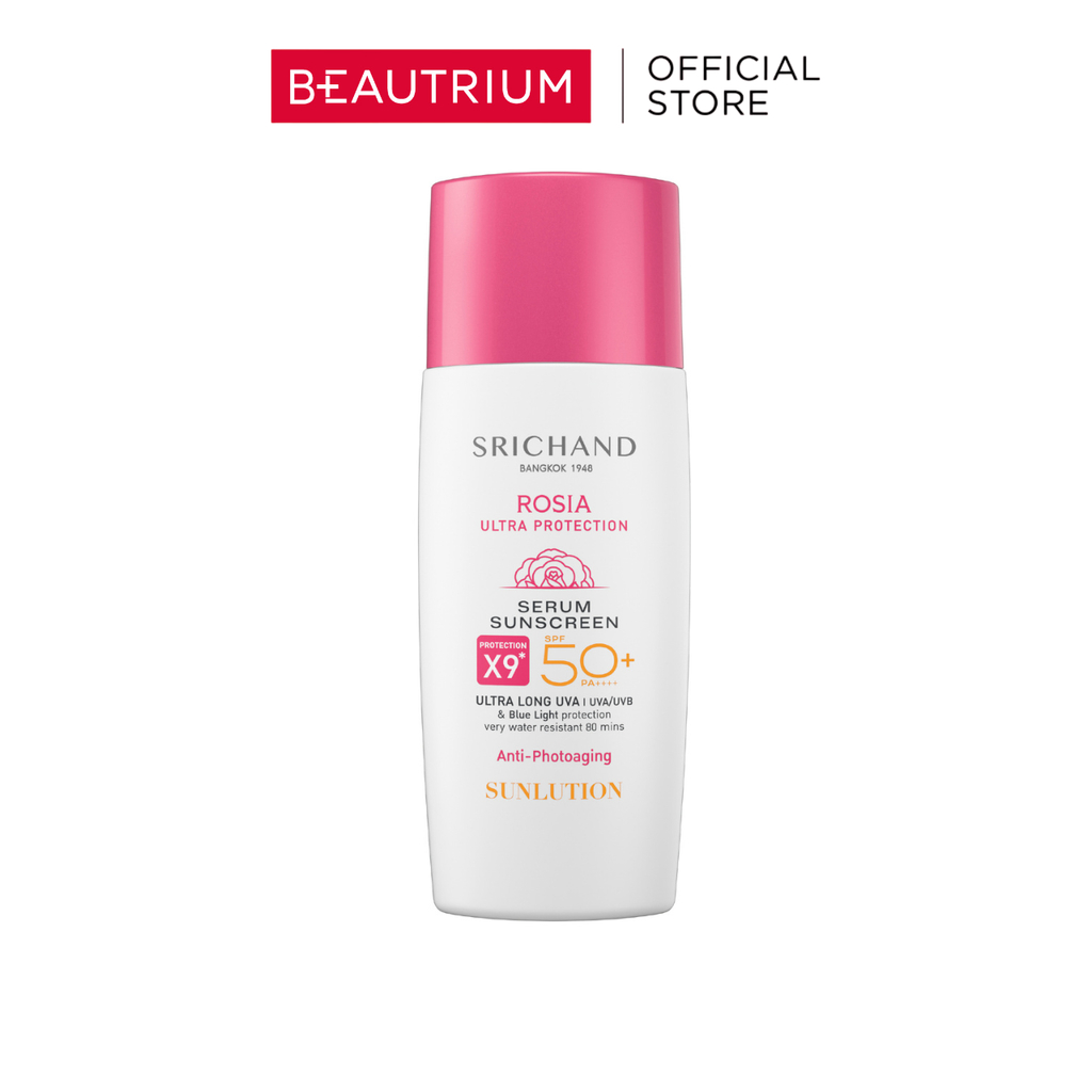 SRICHAND Sunlution Rosia Ultra Protection Serum Sunscreen SPF50+ PA++++ ผลิตภัณฑ์กันแดดสำหรับผิวหน้า 40ml